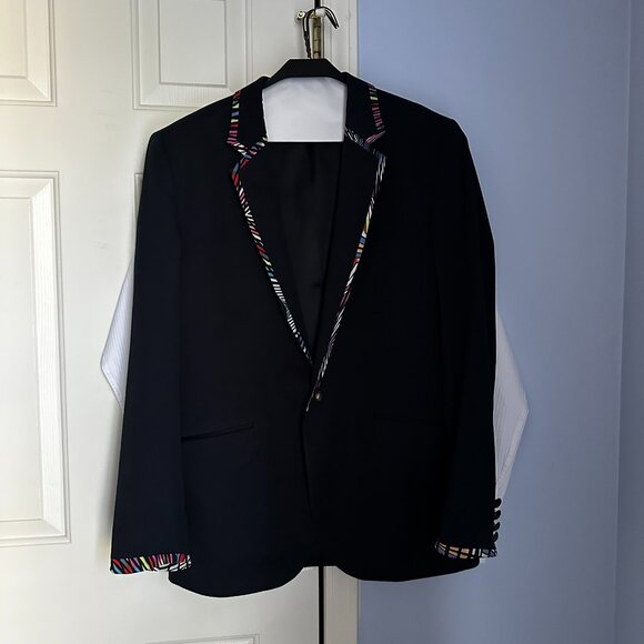 Full Suit Set Matthew Williamson H&M 38R Blazer 32 Pants M Shirt - Picture 2 of 12